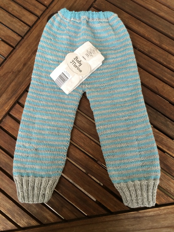 ribbestrikket babybukse i tynn merino ull 0 6 mnd epla