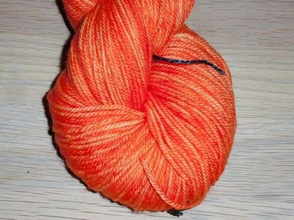 Orange Handfarvet Superwash Merino Uldgarn Epla