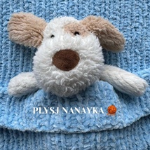 Håndstrikket PLYSJBABYTEPPE 60х70 сm. HIMMALFARGE.