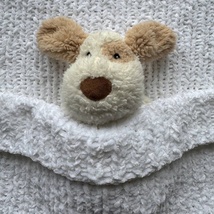 Håndstrikket PLYSJBABYTEPPE 60х70 сm. SNØ.
