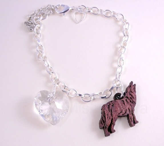Bella's Charm Bracelet Wolf and Heart Twilight Saga Edward Jacob Epla